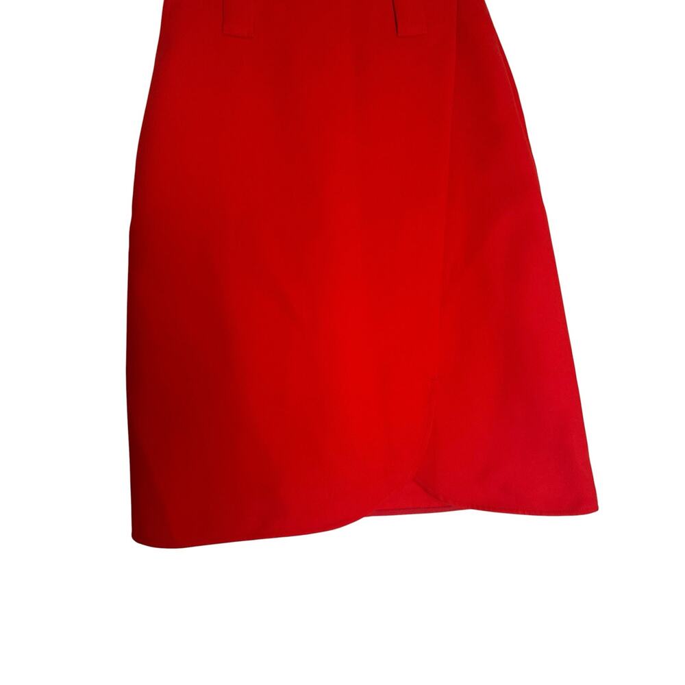 Halogen Solid Red A-Line Knee Length Office Classy Career Skirt Size 2 Petite - Picture 4 of 9